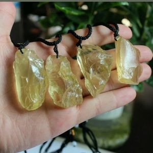 Citrine raw, rough crystal necklace